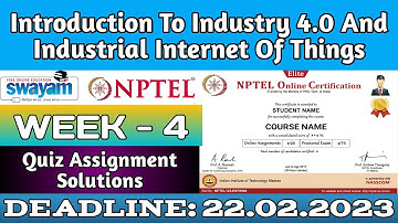 Introduction To Industry 4.0 And Industrial Internet Of Things || NPTEL week 4 answers #nptel #iot