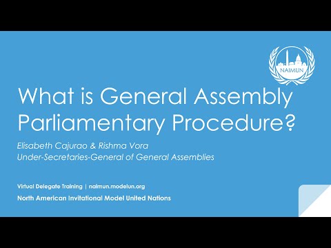 Virtual Delegate Training: What is General Assembly Parliamentary Procedure?