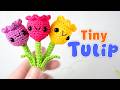 Crochet a Tiny Tulip 🌷 Easy Mini Amigurumi Flower (Bouquet Idea!)