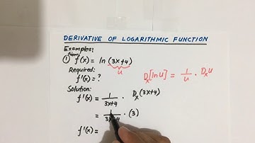 DERIVATIVE OF LOGARITHMIC FUNCTION: PART 2 - Examples 1 & 2