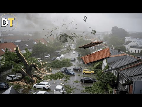 Berlin,Germany in Devastation Today! Deadly Storm and 100km/h Winds Paralyze Capital!