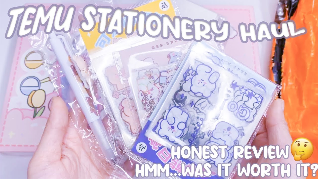 TEMU HAUL: temu honest review, stationery haul, pen asmr