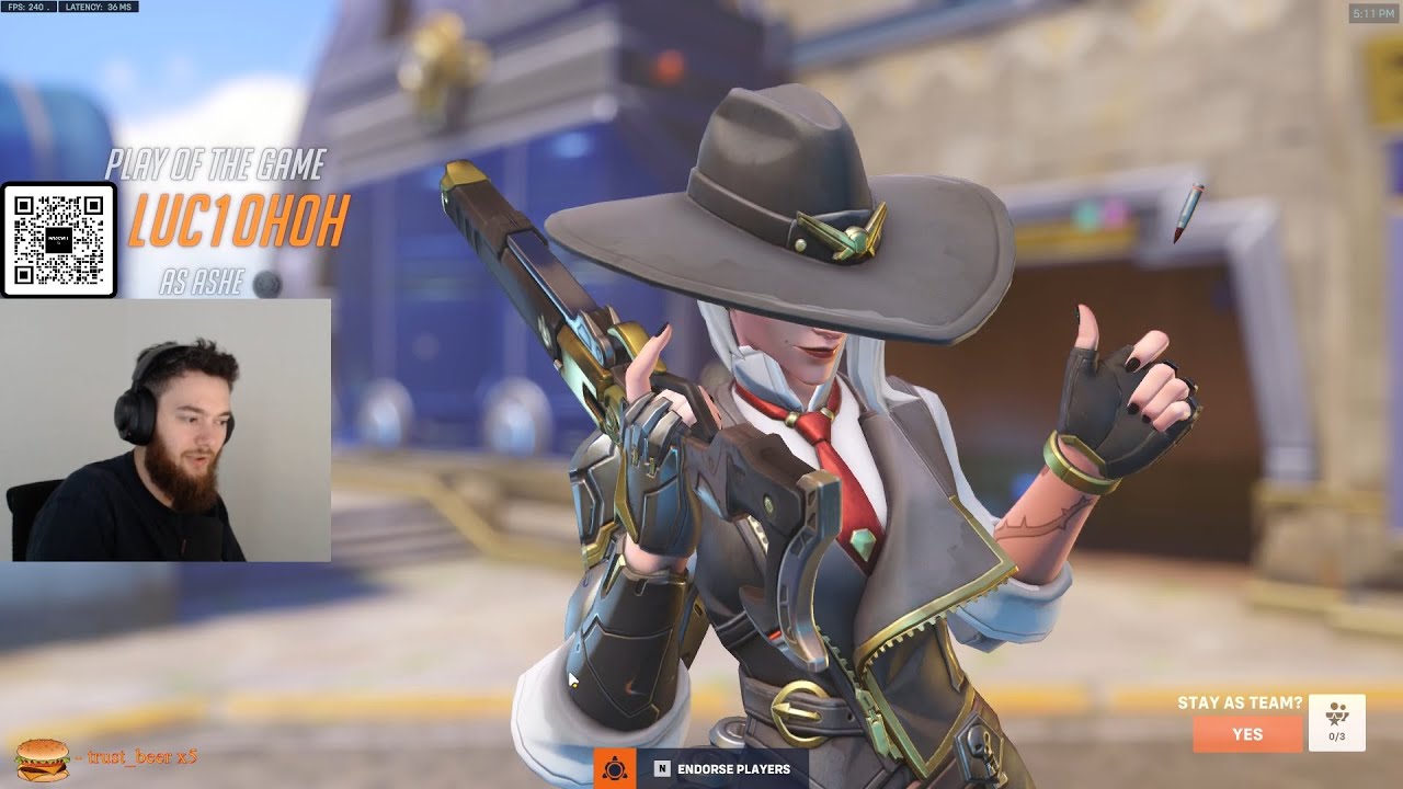 POTG! DAFRAN ASHE OVERWATCH 2 RANKED GAMEPLAY SEASON 11