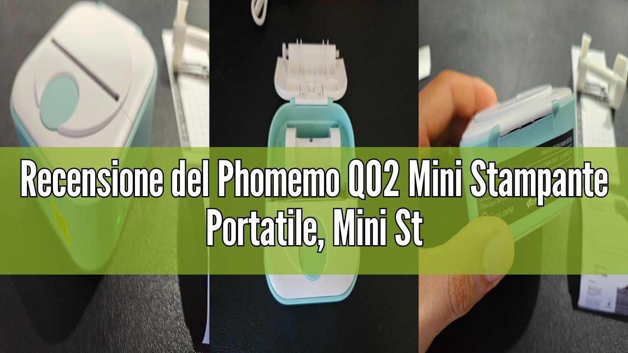 Phomemo M02 Stampante Portatile Termica Bluetooth - 3 Rotoli Di Carta Inclusi, Bianco, Senza Inchiostro