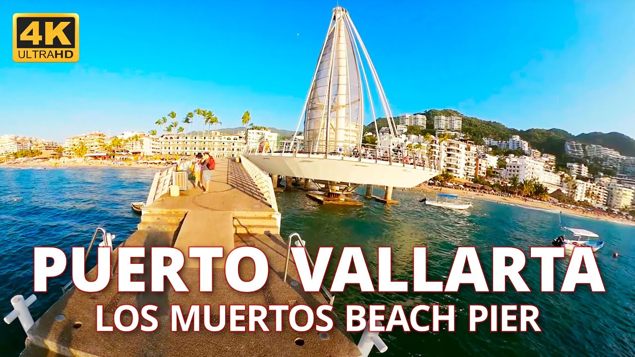 Walking Tour Los Muertos Beach Pier/Lookout 😍 Romantic Zone, Puerto Vallarta, Mexico (Dec. 13, 2021)