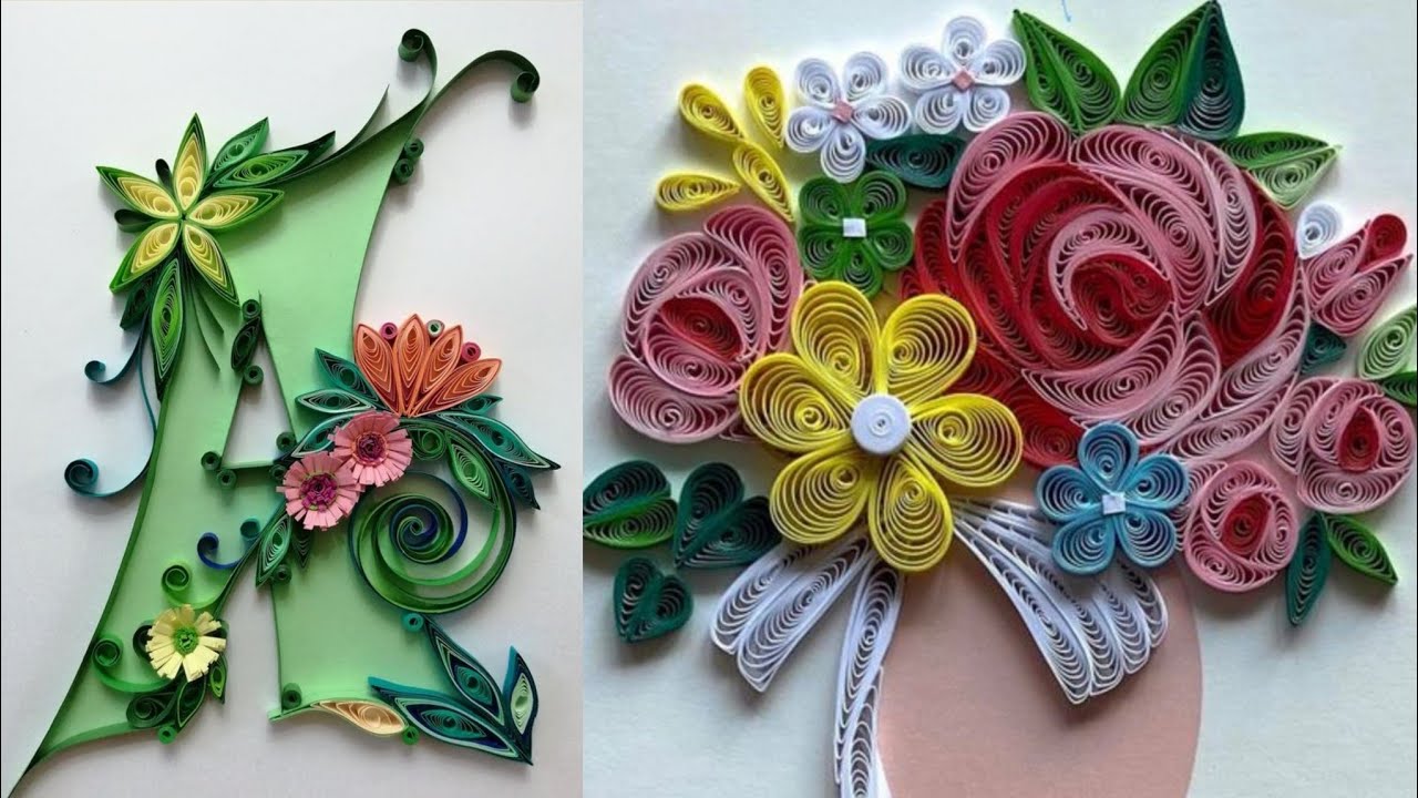 Quilling flowers | Paper art | Paper alphabets 