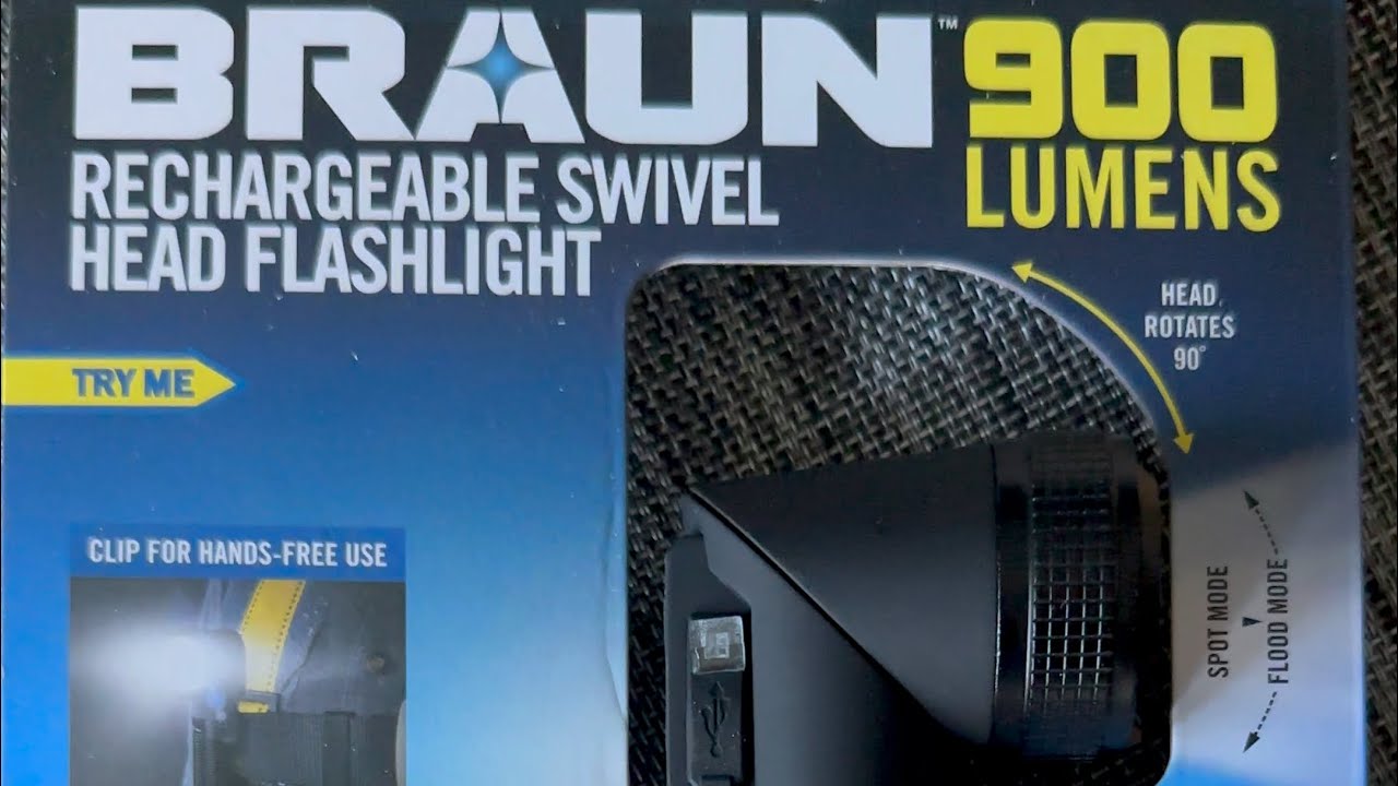 braun 900 lumen rechargeable swivel head led flashlight Harbor Freight 900 Lumen Swivel Flashlight on sale!!!!