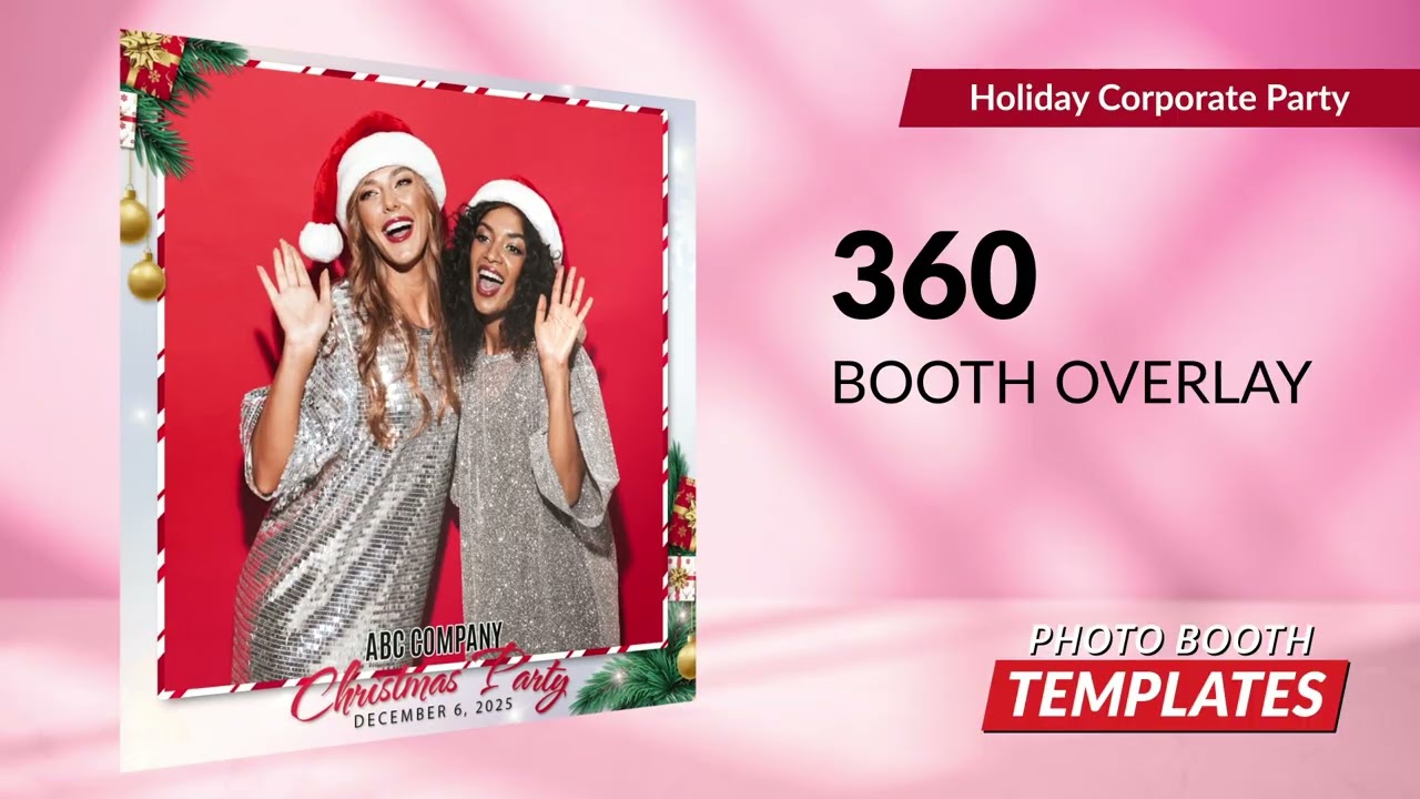 Holiday Corporate Party Photo Booth Theme Templates | PhotoBoothTemplates.com