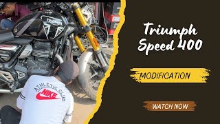 Modification in my #Triumph Speed 400| Exhaust modified|@rajubhaiskd @bandidospitstop