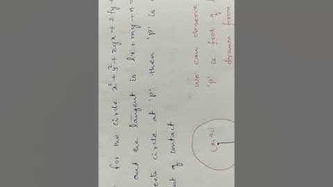 kp sir circles - explanation about point of contact of tangent to a circle
