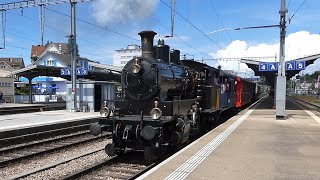 Old Steam Locomotive And Train From Arbon To Romanshorn In Switzerland