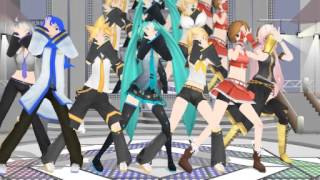 MMD:Love and Joy(Miku,Len,Rin,Kaito,Haku,Meiko, and Luka)