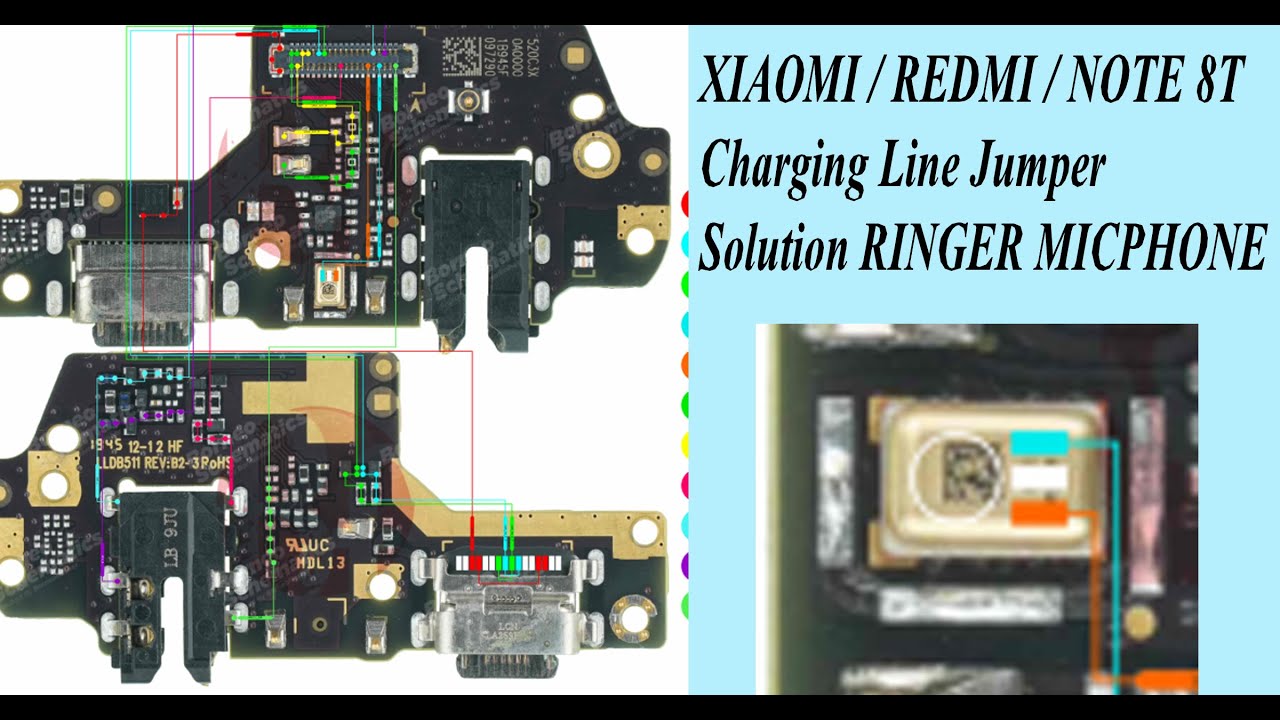 XIAOMI / REDMI / NOTE 8T Charging Line Jumper Solution RINGER MICPHONE ...