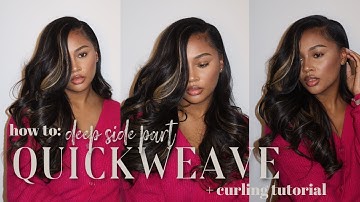 024| DIY DEEP SIDE PART QUICK WEAVE & BOMBSHELL CURLS + DO THE PERFECT HIGHLIGHTS FT. @ygwigs