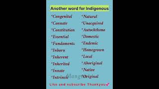 Another word for Indigenous