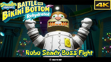 Poseidome - Robo-Sandy Boss Fight - NO COMMENTARY - Battle for Bikini Bottom Rehydrated [4k]