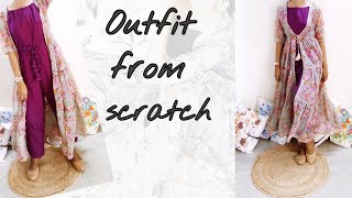 DIY: Outfit from scratch| jumpsuit| floral shrug🥰💕|Rinkita Rivankar screenshot 3