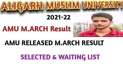 AMU M.ARCH result declared| amu M.Arch result 2021 | amu entrance cutoff | amu entrance result 2021.