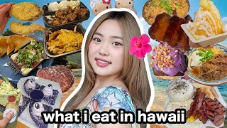 WHAT I EAT IN A WEEK IN HAWAII 🌈🌺 (pt. 2) | shaved ice, ube waffles, udon, spam, matcha, zippy's