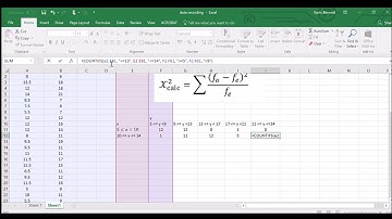 Using Excel to calculate the chi squared statistic