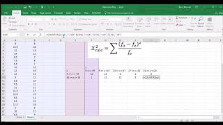 Using Excel to calculate the chi squared statistic