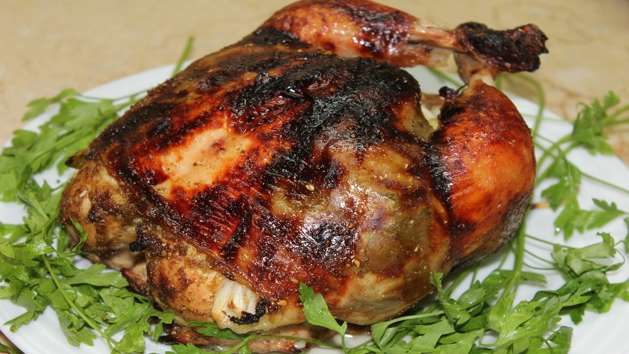 افضل فراخ مشوية هتعملها في البيت بتتبيلة مختلفة ومحشية بالبصل والفلفل