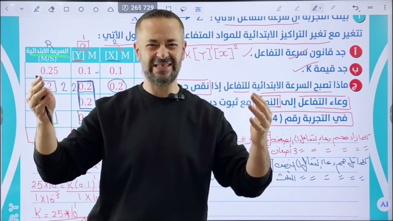 توجيهي 2008 - الوحدة الخامسة -الدرس الثاني-حصة (8) تحديد رتبة التفاعل الجزء الثالث