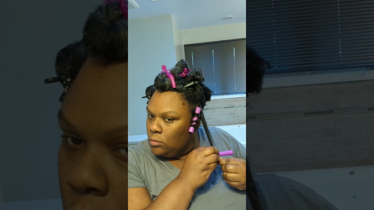 Switching it up: Perm Rod set on natural hair.