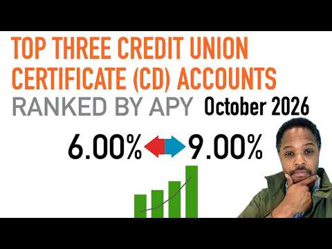 Top 3 Best Credit Union CD Certificate APYs & Interest Rates Available Now | October 2026