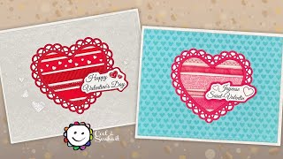 Carte de Saint-Valentin DIY | Coeur avec rubans et papier à motifs (avec ou sans machine) screenshot 2