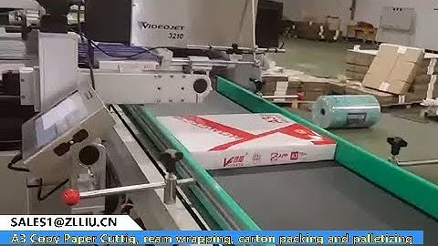 A3 copy paper cutting, rean wrapping, carton packing and palletizing machine