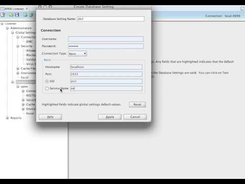 Oracle SQL Developer APEX Listener Admin