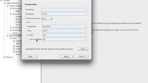 Oracle SQL Developer APEX Listener Admin