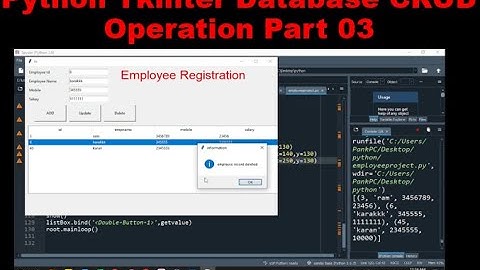 Python Project using Tkinter with MySQL Database Part 01 | MySQL 10