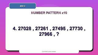 Number Pattern Challenge #0910 | 10 Number Pattern Practice Questions