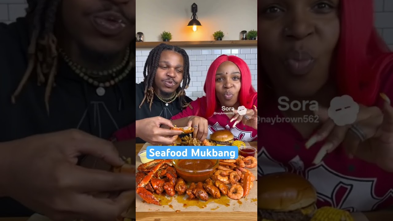 Seafood & Burger Mukbang: The Ultimate Food Duel!, Epic Mukbang: #food #foodie #mukbang #seafood