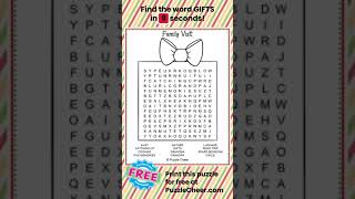 Family Christmas Word Search -Find GIFTS #wordsearch #puzzlegames #christmasgifts #christmasquiz