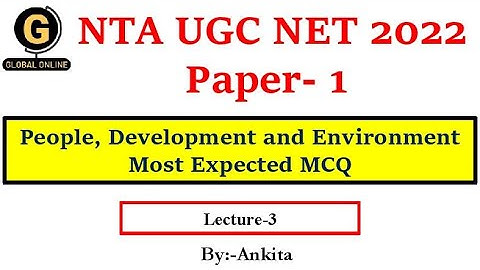 NTA UGC  NET Paper 1 | Most Expected MCQ |People, Development and Environment | Lecture-3| Exam 2022