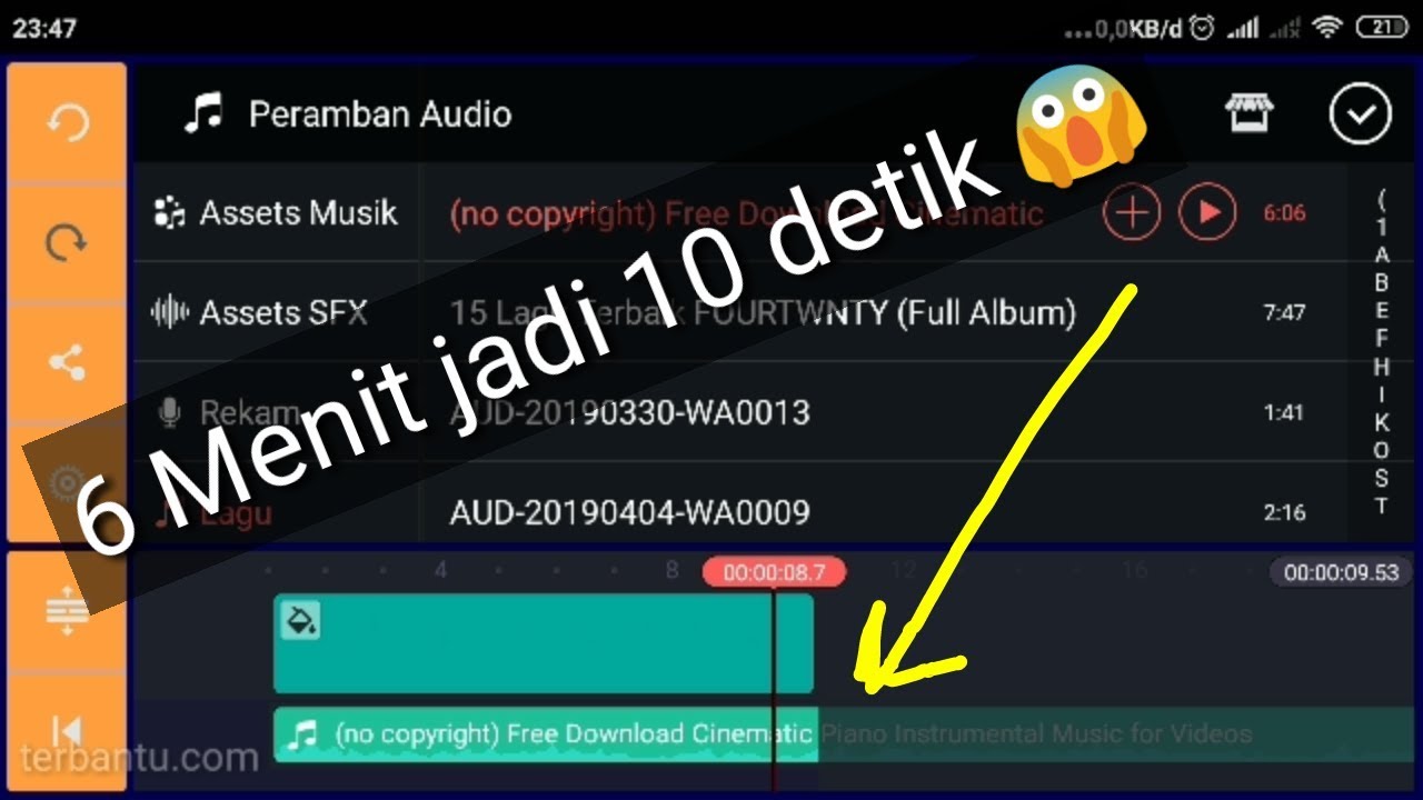 Cara Memotong Musik Lagu Di Kinemaster 100 Berhasil Youtube