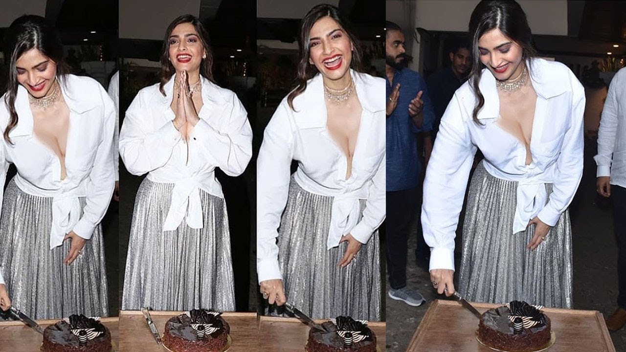 Beautiful Sonam Kapoor Celebrated Her 35th Birthday With Media , Friends & Family At Mumbai - YouTube