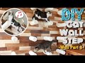 DIY- How to make Floating Cat Post Wall Steps / Cat Wall Perch / Sisal Rope - WALL PART 3-