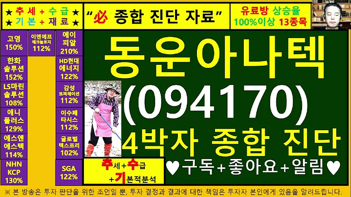 동운아나텍(094170)4차원종목진단및향후주가전망 추수기(추수)전문가