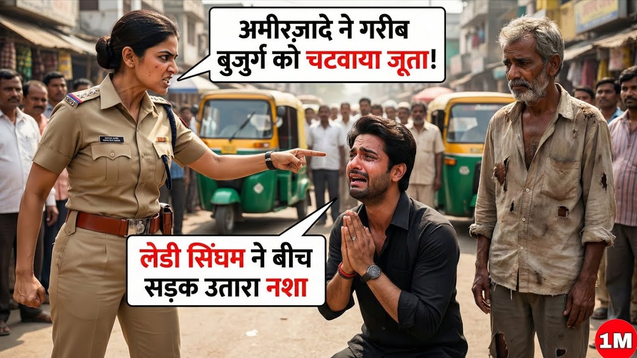 Ameerzade Ne Gareeb Ko Chatwaya Joota  Lady Singham Ne Beech Sadak Todi Hekdi /hindi story /