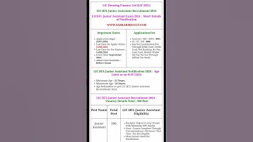 LIC Housing Finance Ltd (LIC HFL)LIC HFL Junior Assistants Recruitment 2024LICHFL Junior Assistant