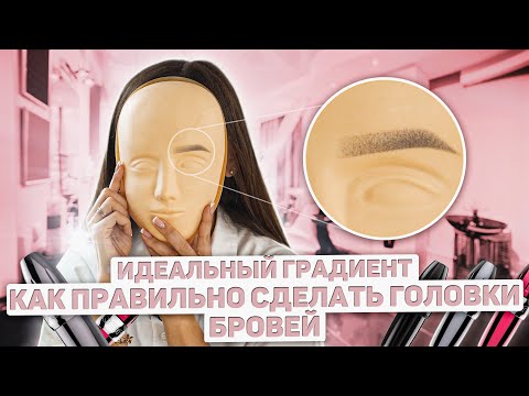 Как сделать головки бровей в перманентном макияже. Градиент для пудровых бровей + схема