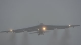 ‘Ghostly’ B-52s foggy take off
