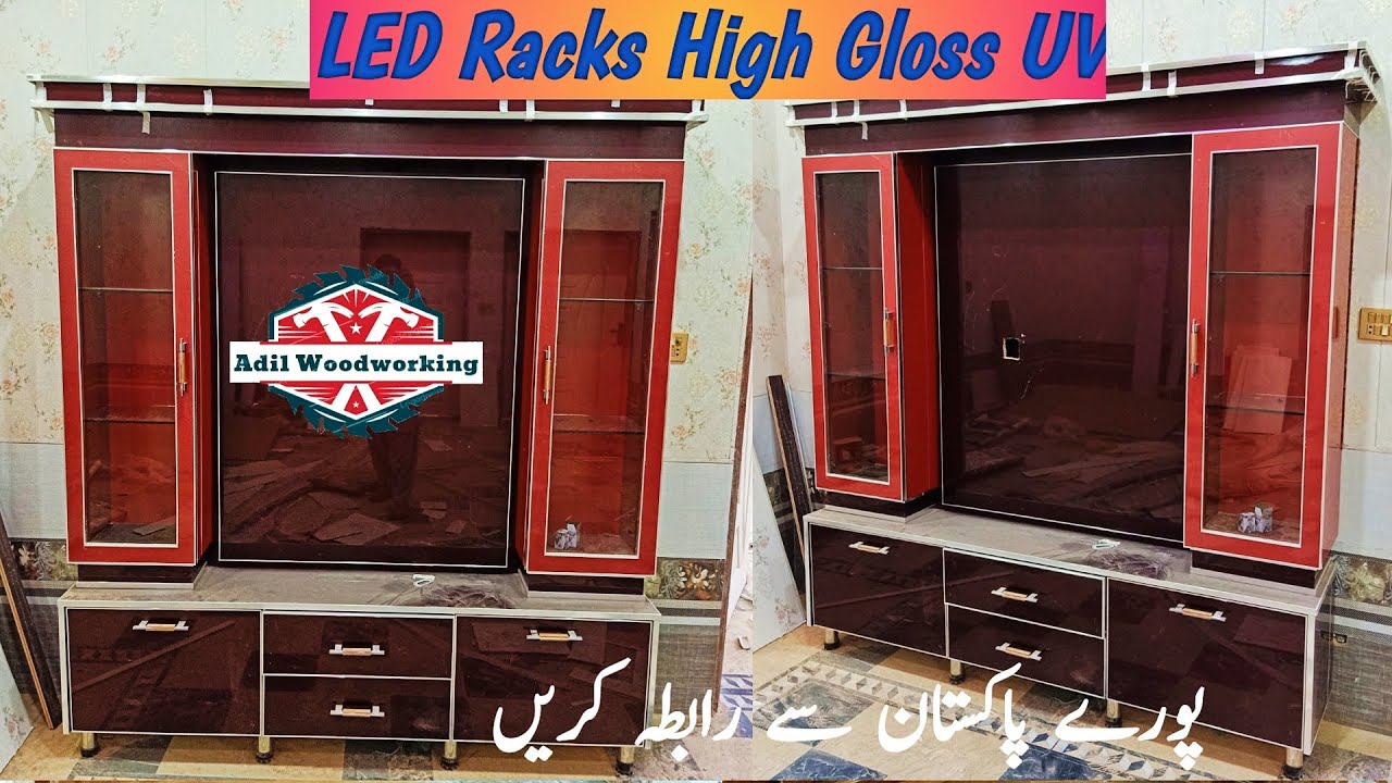 New LCD/LED/TV Rack Design High Gloss UV Sheet Latest LCD Cabinet in ...