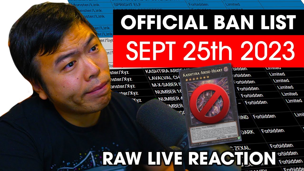 BAN LIST TCG September 25 2023- Live RAW 1 Take Reaction