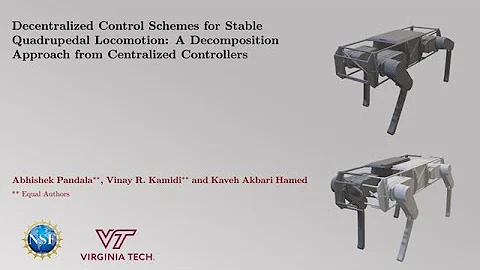 Decentralized Control Schemes for Stable Quadrupedal Locomotion [Supplementary Video]