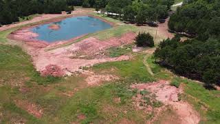 Drone view of pond on lot 8